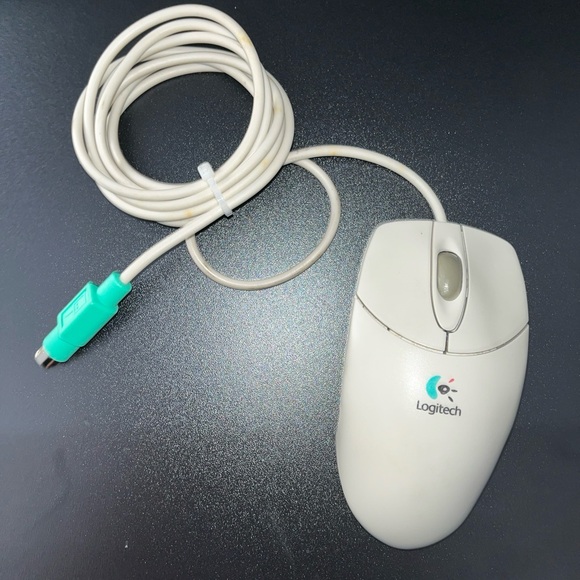 Vintage Logitech 2-Button Mechanical Trackball Mouse PS/2  M-S48 90s Retro - Picture 1 of 1